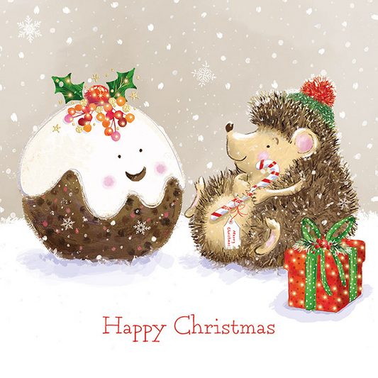 Christmas Cards - Hedgehog's Pudding