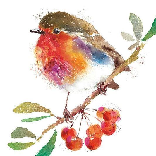 Christmas Cards - Robin on the Branch